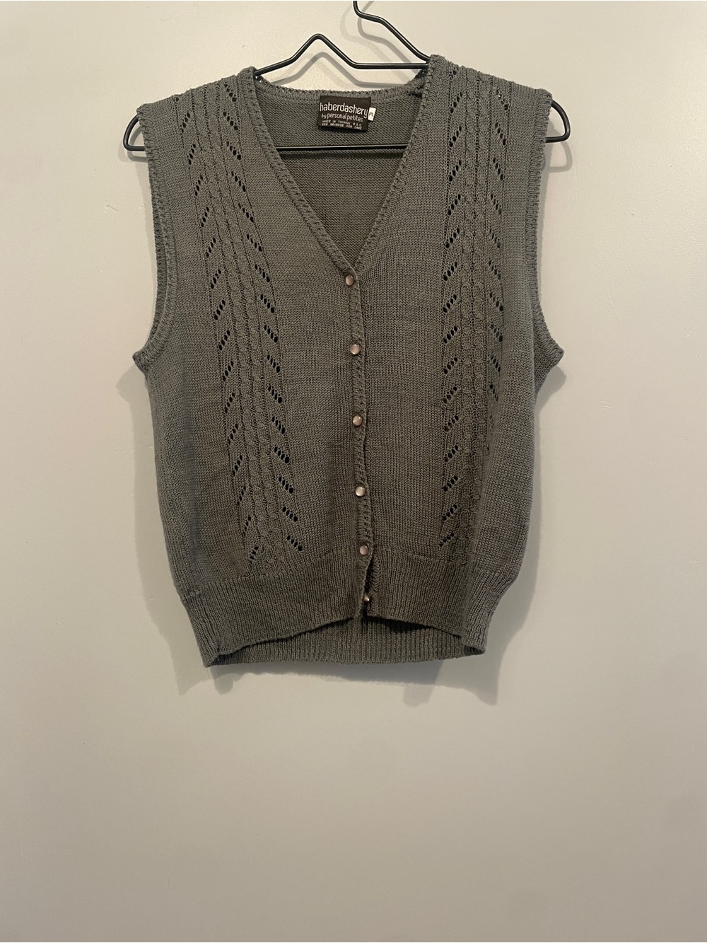 Haberdashery Gray Knit Sleeveless Cardigan Vest
